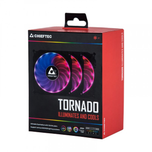 Chieftec CF-3012-RGB Tornado 12cm hűtő ventilátor szett (3db)