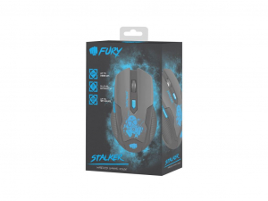 Fury Stalker vezeték nélküli optikai Gaming egér fekete USB (NFU-1320)