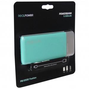 RealPower PB-5500 Fashion Power Bank 5500mAh kék (282246)