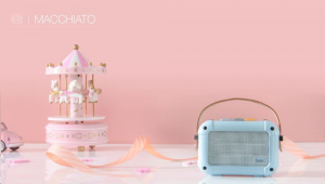 Divoom Macchiato Bluetooth TWS hangsz&oacute;r&oacute;, FM R&aacute;di&oacute; 6W k&eacute;k (DIV-MH-BL)