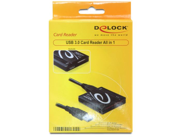 DeLock 91704 USB 3.0 minden az 1-ben kártyaolvasó