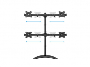 Multibrackets asztali r&ouml;gz&iacute;tő Deskstand Basic Quad d&ouml;nthető, forgathat&oacute; konzol, 15" - 27" fekete (7350073733347)