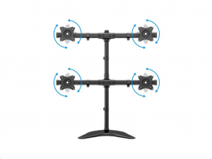 Multibrackets asztali r&ouml;gz&iacute;tő Deskstand Basic Quad d&ouml;nthető, forgathat&oacute; konzol, 15" - 27" fekete (7350073733347)
