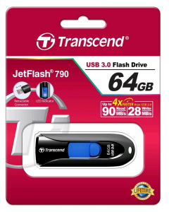 Pen Drive 64GB Transcend JetFlash 790 USB 3.0 (TS64GJF790K)