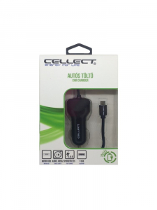 Cellect MPCB-MIC-ADAPT-2.4A autós töltő micro USB kábellel + 1 x USB aljazat