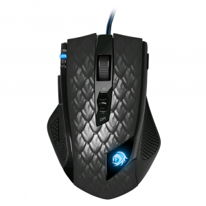 Sharkoon Drakonia Black lézer egér pikkely mintás (súlyozható!!!) USB ( 4044951013579)