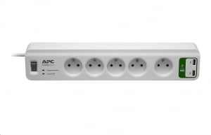 APC PM5U-FR Essential túlfeszültségvédő (5 aljzat 5V, 2.4A 2 x USB töltő, Francia)