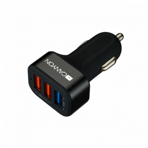 Canyon CNE-CCA07B autós töltő 3xUSB