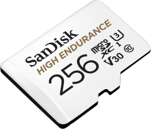 256GB Micro SDXC memória kártya Sandisk High Endurance CL10 U3 V30 + adapter  (SDSQQNR-256G-GN6IA / 183568)