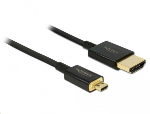 Delock 84785 High Speed HDMI with Ethernet - HDMI-A male > HDMI Micro-D male kábel, 3D 4K 4,5m Slim Premium