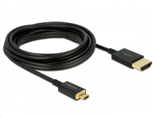 Delock 84785 High Speed HDMI with Ethernet - HDMI-A male > HDMI Micro-D male kábel, 3D 4K 4,5m Slim Premium