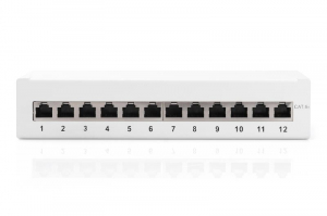 Digitus DN-91612SD-EA-G patch panel 12 port  CAT 6a árnyékolt LSA szürke