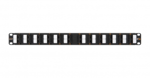 Nikomax UTP patch panel cat.5e 24 port 19" 1U döntött (NMC-RP24UD2-AN-1U-BK)