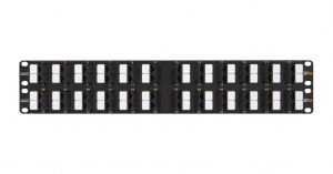 Nikomax UTP patch panel cat.5e 48 port 19" 2U döntött (NMC-RP48UD2-AN-2U-BK)