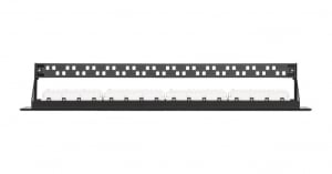 Nikomax UTP patch panel cat.5e 24 port 19" 1U döntött (NMC-RP24UD2-AN-1U-BK)