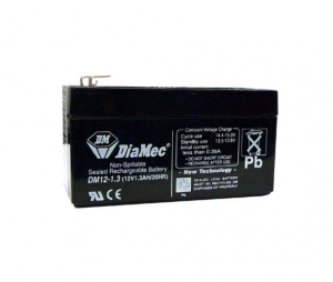 Diamec zselés ólomsavas gondozásmentes akkumulátor 12V 1300mAh 97x43x56mm (DM12-1.3)