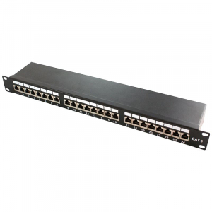 LogiLink Patch Panel 1U 19" 24 Port STP CAT6 árnyékolt fekete (NP0048)