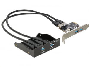 DeLock 2+2x USB 3.0 bővítő kártya PCIe + front panel (61893)