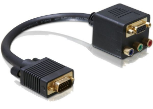 Delock DL65059 VGA male to VGA + 3x Cinch female adapter