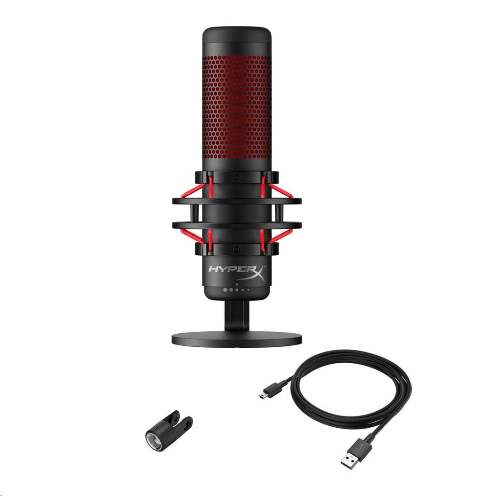 Kingston HyperX QuadCast asztali mikrofon fekete-piros (HX-MICQC-BK / 4P5P6AA)