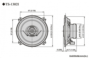 Pioneer TS-1302i koaxiális, 2-utas, egyedi illesztésű hangszóró