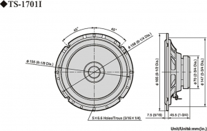 Pioneer TS-1701i dupla tölcséres, egyedi illesztésű hangszóró