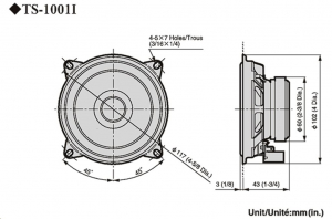 Pioneer TS-1001i dupla tölcséres, egyedi illesztésű hangszóró