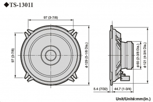 Pioneer TS-1301i dupla tölcséres, egyedi illesztésű hangszóró