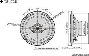 Pioneer TS-1702i 2-utas koaxiális, egyedi illesztésű hangszóró