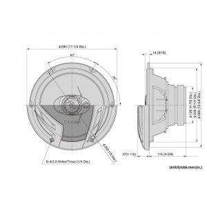 Pioneer TS-A2503I 25cm 3 utas koaxiális hangszóró