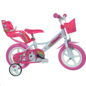 Dino Bikes Unikornis rózsaszín-fehér kerékpár 12-es méretben (124RL-UN)