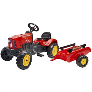 FALK SuperCharger pedálos piros traktor utánfutóval (2030AB)
