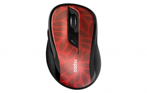 Rapoo M500 Multi-mode vezeték nélküli (Bluetooth 3.0, 4.0 és 2.4GHz) egér piros-fekete (184543)