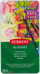 Derwent "Academy" színes ceruza készlet 12 különböző szín (2301937)