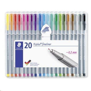 Staedtler "Triplus Box" Tűfilc készlet, 0,3 mm, 20 különböző szín (TS334SB20)