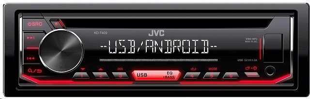 JVC KD-T402 CD-s autórádió USB és AUX csatlakozóval