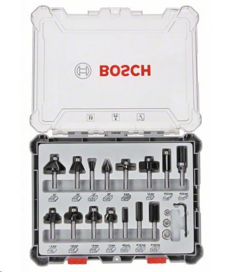Bosch 2607017472 15 részes maró készlet (8 mm-es szár)