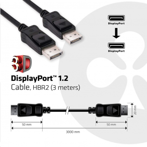 CLUB3D DisplayPort - DisplayPort Ver 1.2 k&aacute;bel, 3m (CAC-1064)