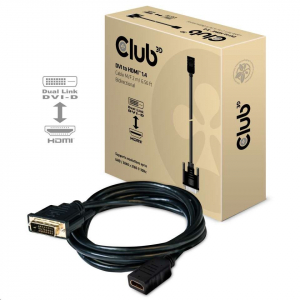 CLUB3D DVI - HDMI 1.4 kétirányú átalakító kábel, 2m (CAC-1211)