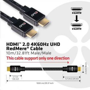 CLUB3D HDMI 2.0 - HDMI 2.0 UHD RedMere kábel, 10m (CAC-2313)