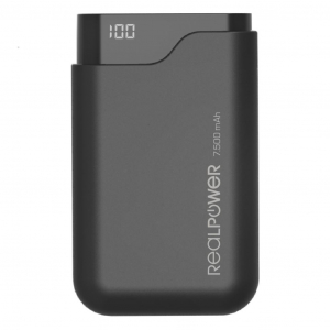 RealPower PB-7500C Power Bank 7500mAh fekete (243924)