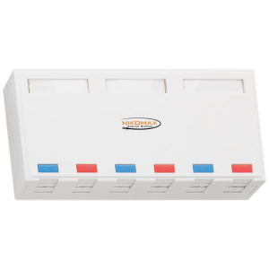 Nikomax falon kívüli doboz, 6 portos (NMC-MB6P-ST-WT)