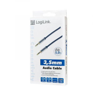LogiLink 3.5mm Stereo apa/apa audio k&aacute;bel 5m k&eacute;k  (CA10500)