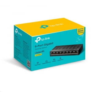 TP-Link LS1008G 10/100/1000Mbps 8 portos asztali switch fekete