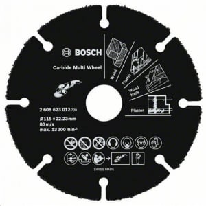 Bosch 2608623012 Keményfém darabolótárcsa, Multi Wheel 115mm; 1 mm; 22,23 mm