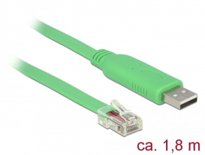 Delock USB 2.0 A-típusú apa > 1 x soros RS-232 RJ45 apa 1,8 m (62960)