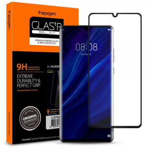 Spigen GLAS.tR Slim Full Cover Huawei P30 Pro edzett üveg kijelzővédő (fekete keret) (L37GL25745)