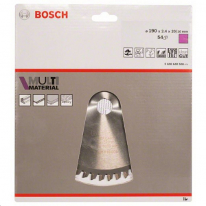Bosch 2608640508 Körfűrészlap, Multi Material 190 x 20/16 x 2,4 mm; 54