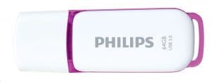 Pen Drive 64GB Philips Snow Edition USB 3.0 fehér-lila  (FM64FD75B / PH668213 / PH635985)