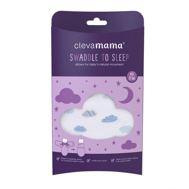ClevaMama 3401 pocaklakó pólya 0-3 hónapig kék felhős